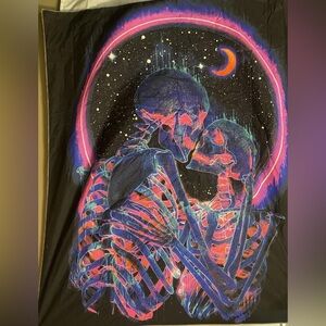 Unbranded Fluorescent Tapestry Skull Tapestry Ultraviolet Reactive Tapestry
